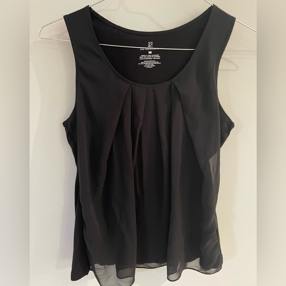 New York & Company Sheered Layered Tank Size XS